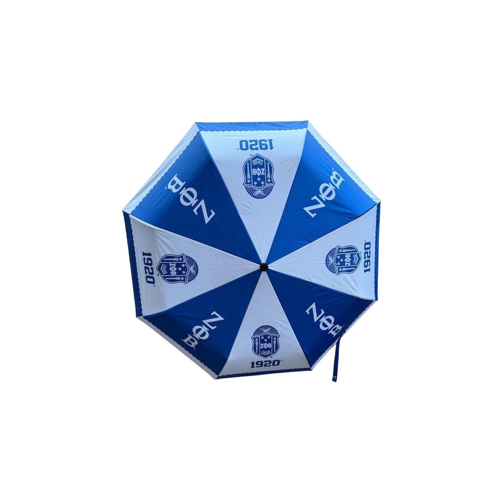 Zeta Phi Beta Umbrella Blue White Sorority Rain Umbrella ZΦΒ 1920
